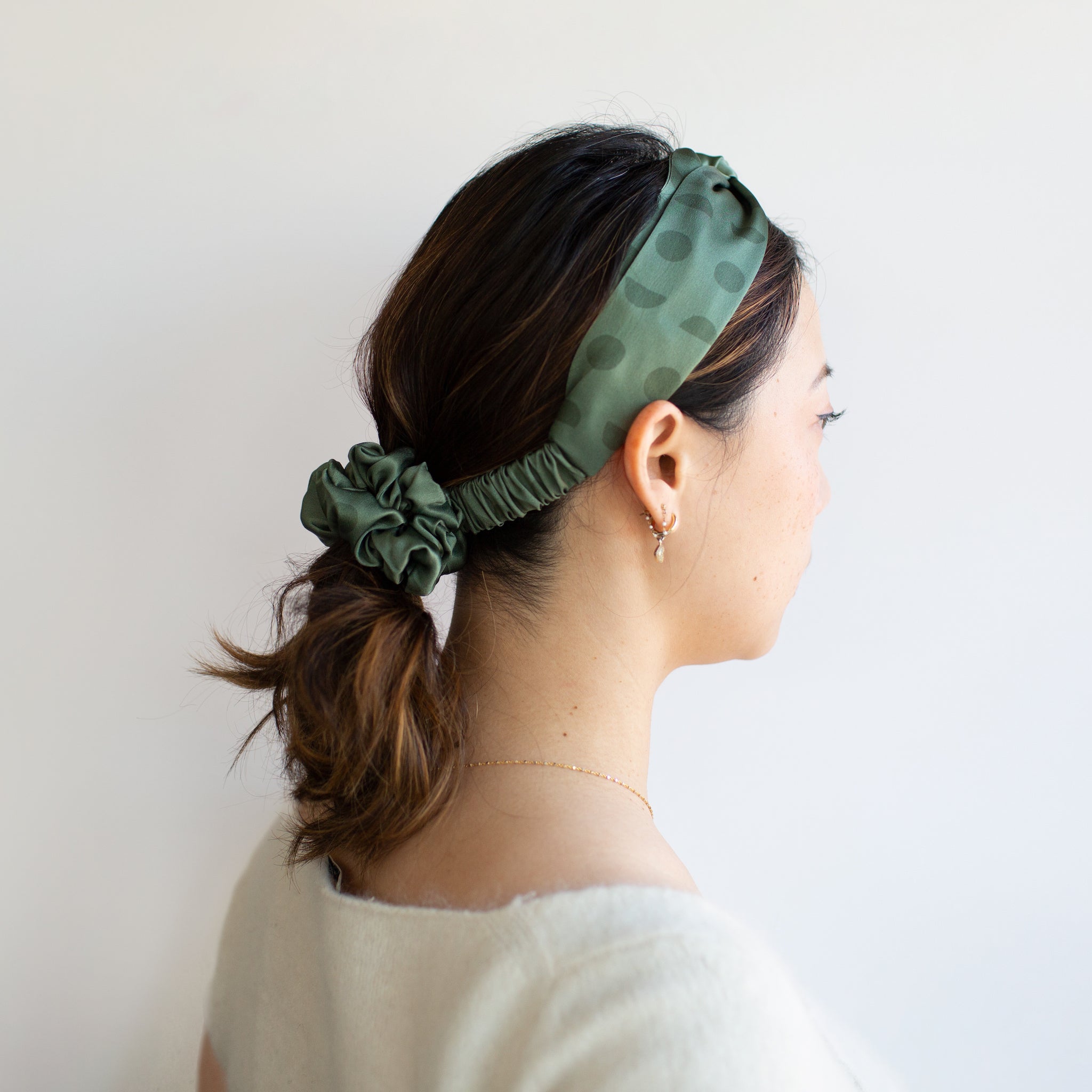 Silk Scrunchie - Sage Eclipse